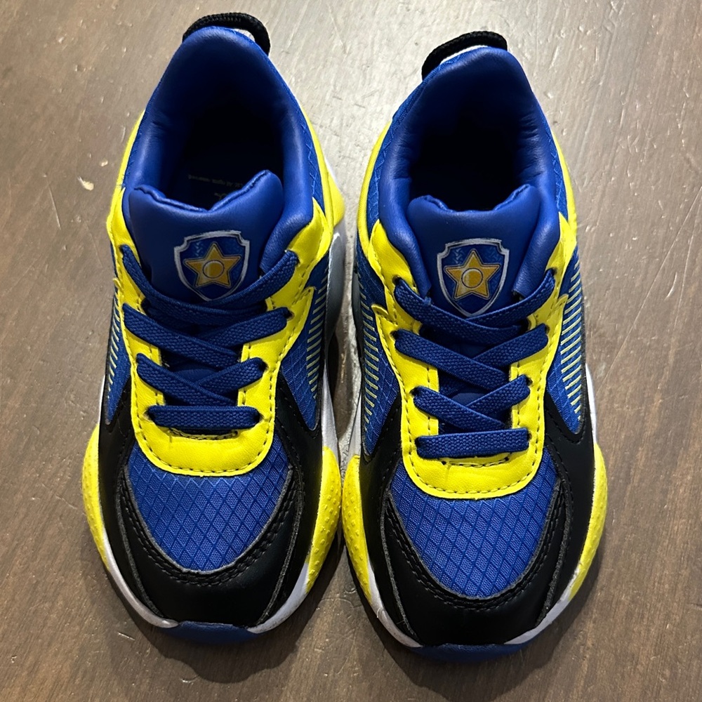 Puma Kids Blue and Yellow Athletic Sneakers